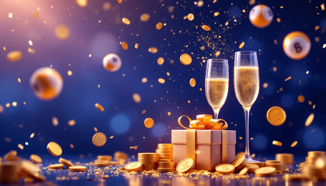 Illustration of a EuroMillions lottery win.